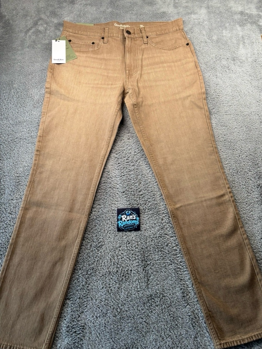 Goodfellow & Co Men’s Tan Slim Fit Jeans Khaki Denim New With Tags Size 38x32 - Picture 1 of 3